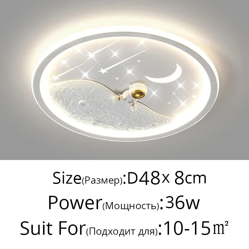 kids ceiling light creative led moon Astronaut Light Fantastic Eye Care living room bedroom girl lamp kaiwayi Princess light