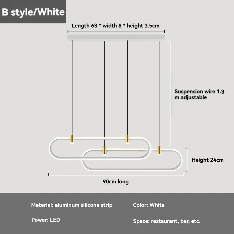 Modern Dining Table Bar Table Lamp Household Kitchen Minimalist with Spotlight Restaurant Chandelier Simple Long Suspender Lamp