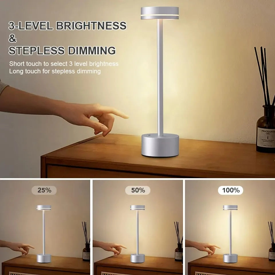LED Ambient Table lamp 3 Color Stepless Dimming Touch Small Night Light Desk Light For Cafe Bar Restaurant Bedroom Decor Gift
