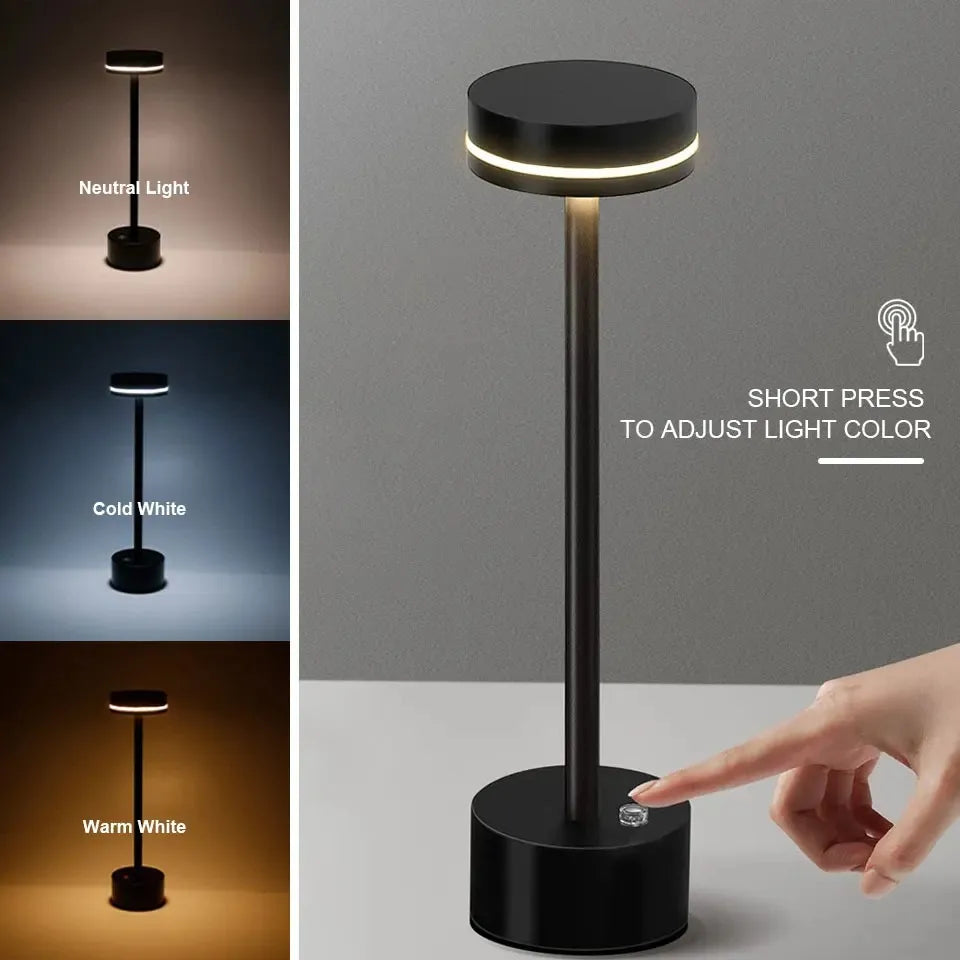 LED Ambient Table lamp 3 Color Stepless Dimming Touch Small Night Light Desk Light For Cafe Bar Restaurant Bedroom Decor Gift