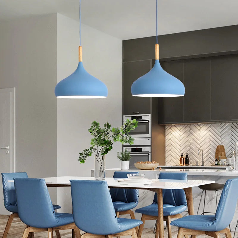 Pendant Lights Retro Industrial Colorful Restaurant Kitchen Home Ceiling Lamps Vintage Hanging Lights Lampshade Decorative Lamps