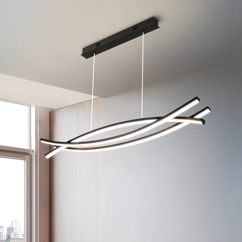 Modern Simple Dining Table Room Chandelier Nordic Light Luxury Long Bar Hanging Lamp Fashion Home Decor Indoor Pendant Lighting