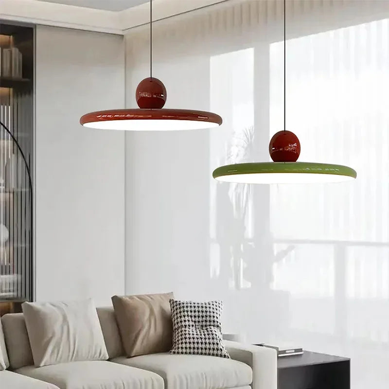 Nordic LED Pendant Light Wind Flying Saucer Lamps Living Room Bedroom Bedsides Restaurant Hotel Interior Illumination