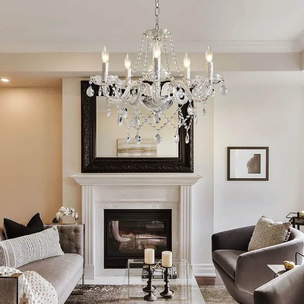 Luxury Chandeliers Europe Crystal Chandelier Decor Loft Living Room Home Bedroom Kitchen  Pendant Lamps Indoor Lighting Fixture