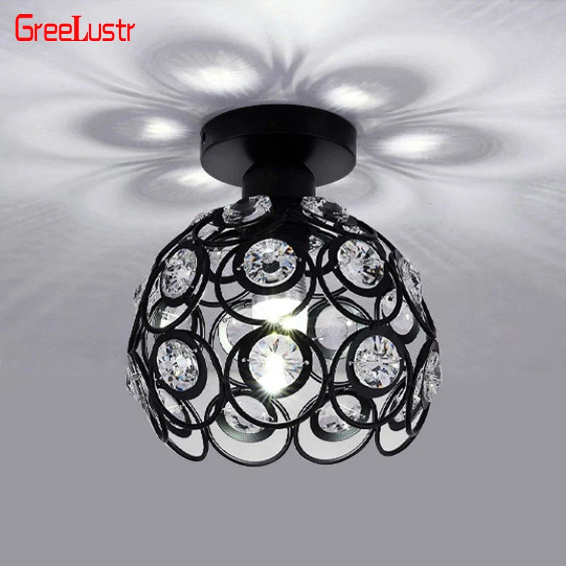 Modern Pendant Lighting Ceiling Lamp For Hallway Mini E27 Chandelier Crystal Semi Flush Mount Lamp Corridor Fixture Lustre Decor