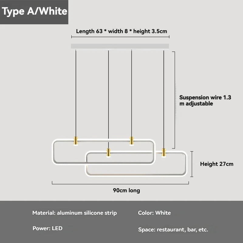 Modern Dining Table Bar Table Lamp Household Kitchen Minimalist with Spotlight Restaurant Chandelier Simple Long Suspender Lamp