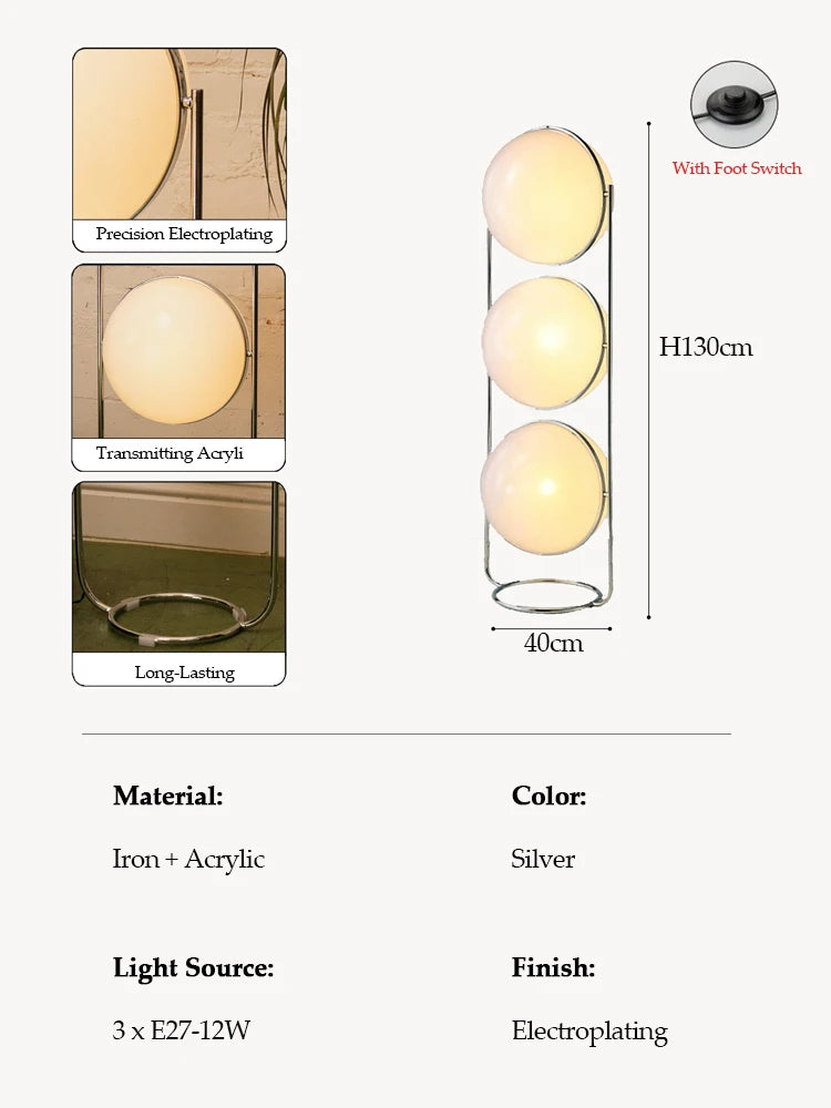 Floor Lamp Nordic Art Bauhaus Medieval Living Room Lamp Bedroom Bedside Lamp High-End Decorative Standing Lamp Mood Light LED