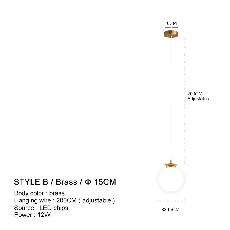Pendant Lamp Bedroom Bedside Lamp Modern Minimalist Nordic Light Luxury Chandelier Restaurant TV Background Wall Chandelier