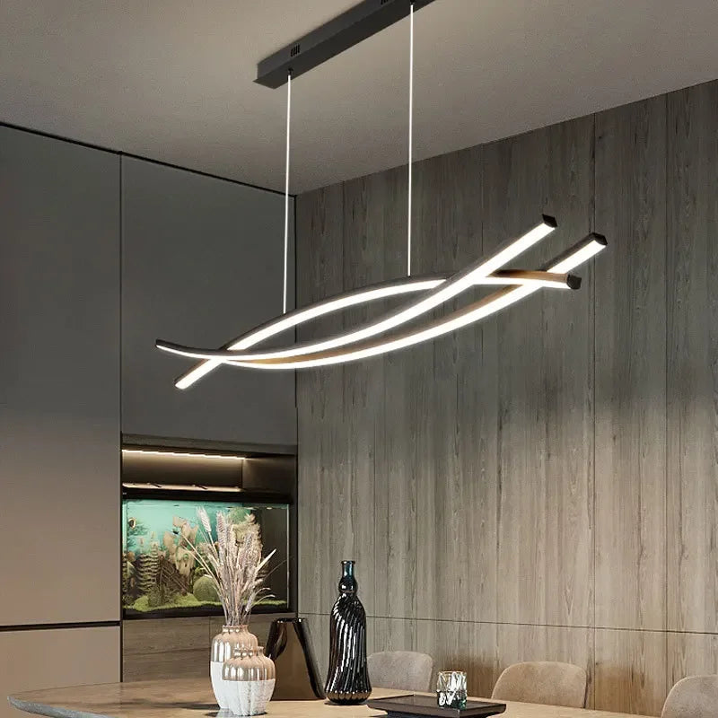 Modern Simple Dining Table Room Chandelier Nordic Light Luxury Long Bar Hanging Lamp Fashion Home Decor Indoor Pendant Lighting