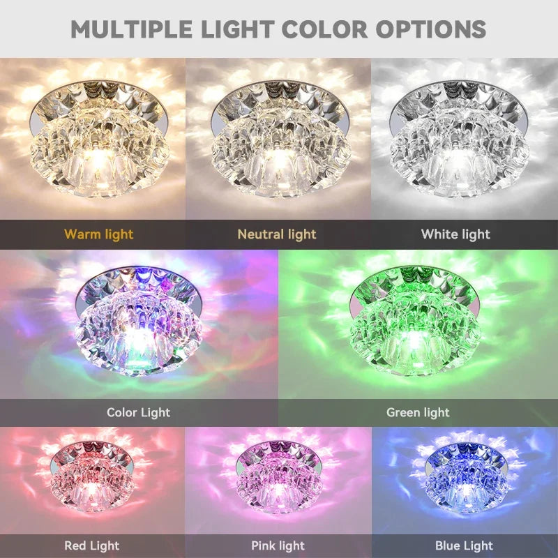 Aisle Flush LED Ceiling Lamp Living Room Crystal Corridor Aisle Lights LED Ceiling Lights Luces Front Techo Balcony Lamp Porch L