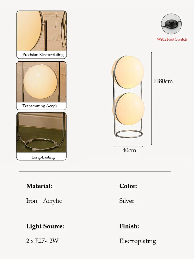 Floor Lamp Nordic Art Bauhaus Medieval Living Room Lamp Bedroom Bedside Lamp High-End Decorative Standing Lamp Mood Light LED