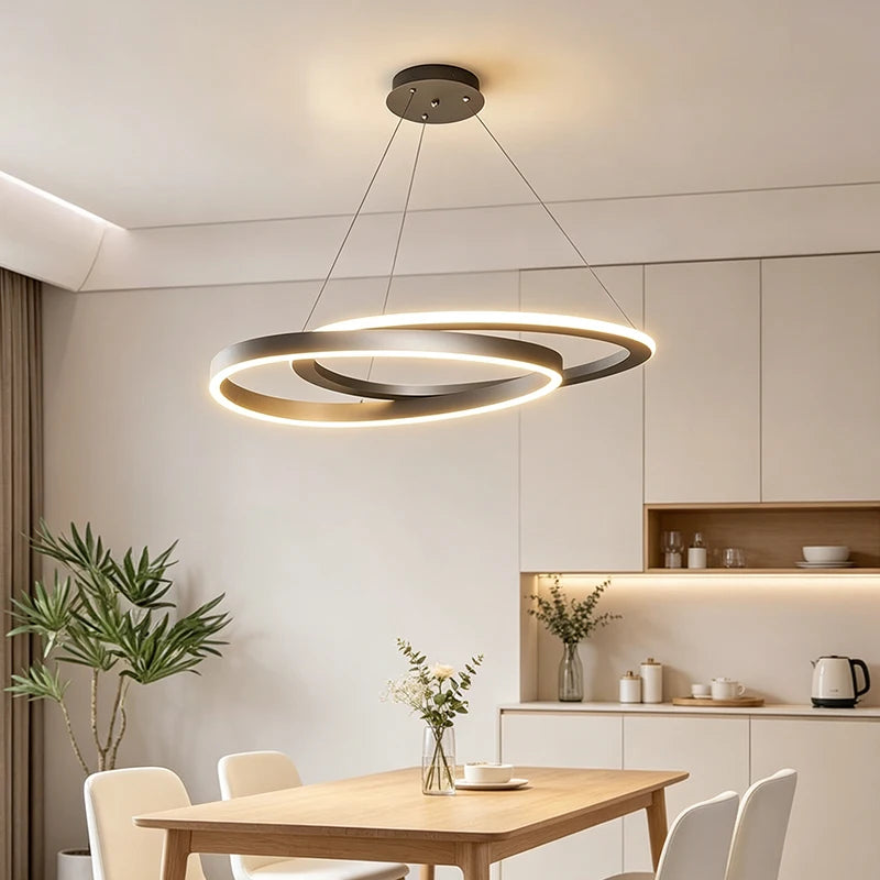 Modern Led Ceiling Chandelier Circular Ring Chandelier Living Bedroom Dining Room Lighting Home Indoor Lighting Decor Chandelier