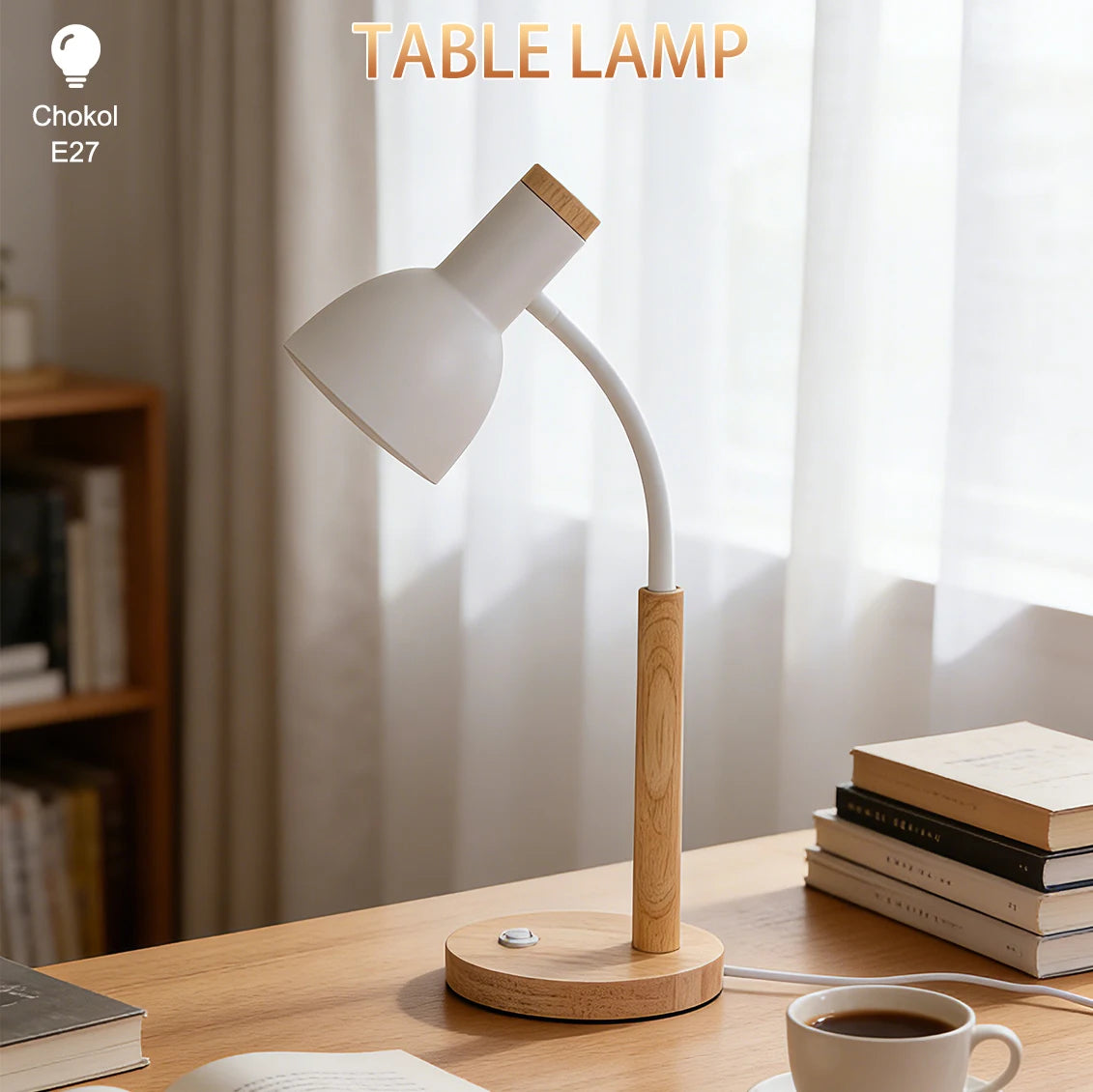 LED Desk Lamp E27 Base Table Lamps Replaceable Bulb Bedside Light Room Led Night light For Bedroom Office Study Reading Lighting