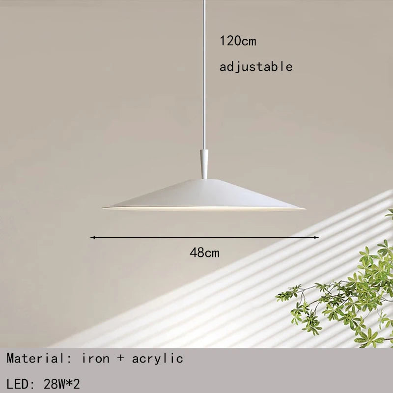 Modern Dimmable LED Pendant Light White Black Metal Minimalist Kitchen Bar Restaurant Dining Room Lamp Wire Adjustable