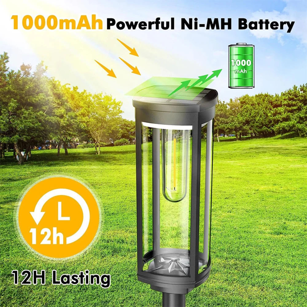 Outdoor Solar Path Lights IP65 Waterproof Landscape Lighting Warm white For Sidewalks Driveways Lawns Terraces Courtyard Garden