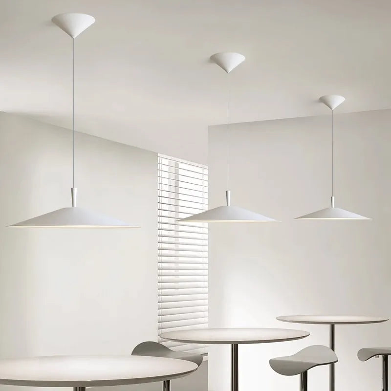 Modern Dimmable LED Pendant Light White Black Metal Minimalist Kitchen Bar Restaurant Dining Room Lamp Wire Adjustable