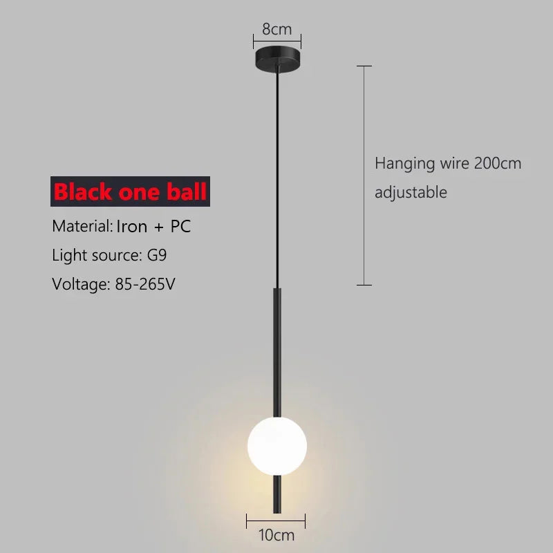 Minimalist Pendant Light Bedroom Hanging Lamp Long Line Lighting Black/Gold Living Room TV Background Wall Decor Wire Suspension