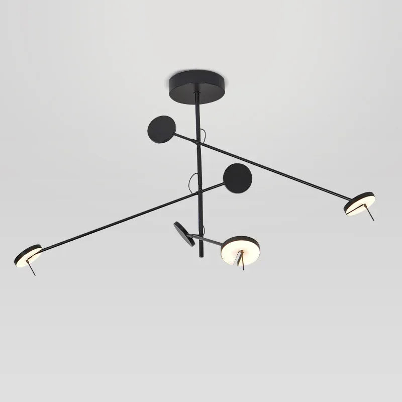Creative Led Chandelier Black Lustre Adjustable Indoor Lights Bedroom Hanging Lamp Living Room Dining Room Lighting Fixtures