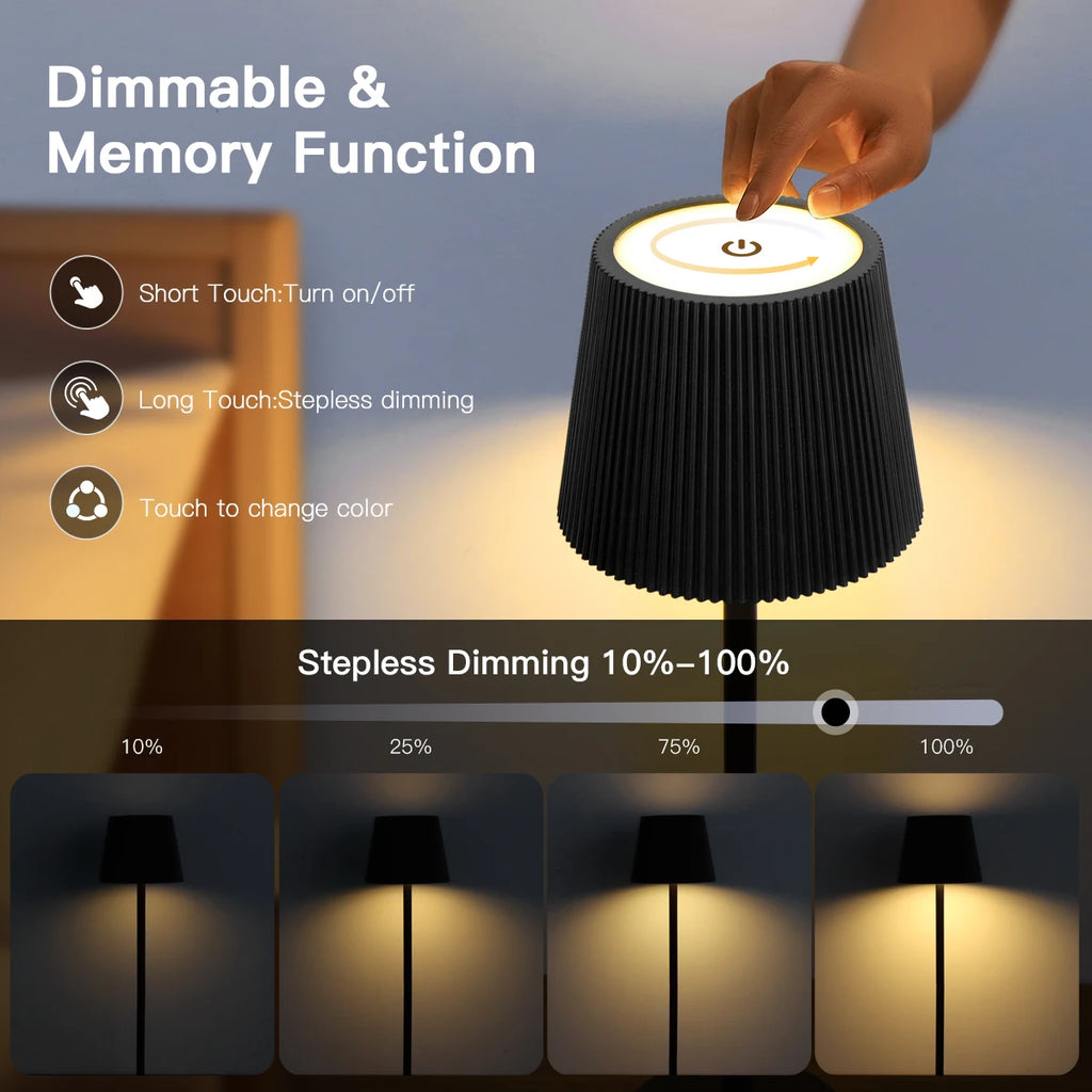 LED Bedside Table Lamp DIY Lamp Base Desk Lamp Dimmable Night Reading Book Light USB Rechargeable Atmosphere Lighting