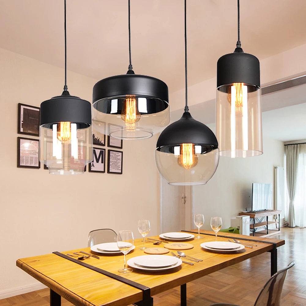 Modern Glass Pendant Lights Kitchen Dining Room Bedside Hanging Lamps For Ceiling Chandelier Restaurant Suspension Luminaire