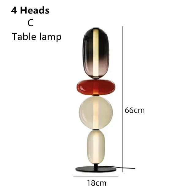 Italian Designer Creative Colored Glass LED Floor Light Living Room Bedroom Study Table Lamps Indoor Lighting Decor Candy Lights