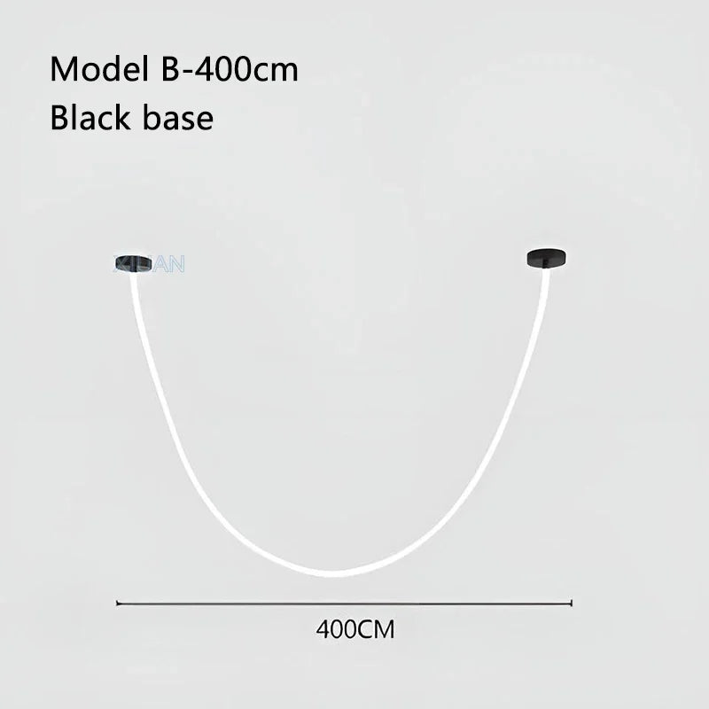 2025 360 Degree Lighting Living Room Pendant Lamp High Loft Line Chandelier Light Silicone Tube Kitchen Dining Table Hanging Lam