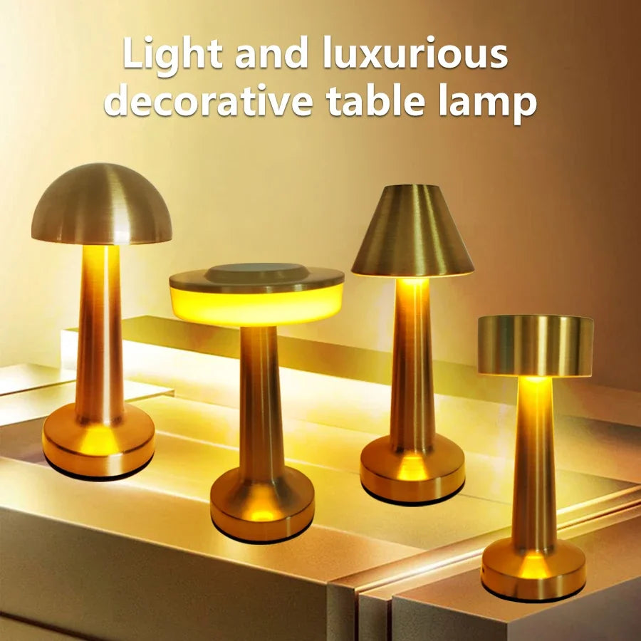 LED Touch Control Table Lamp 3 Color Adjustable Cordless Desk Lamp Rechargeable Night Light for Bedroom Office Restaurant Bar