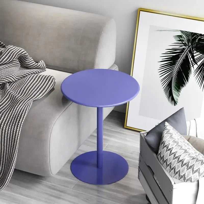 Simple Cream Style Luxury Sofa Side Table Bedroom Bedside Table Round Tables Blue Coffee Tables Tea Table Living Room Furniture