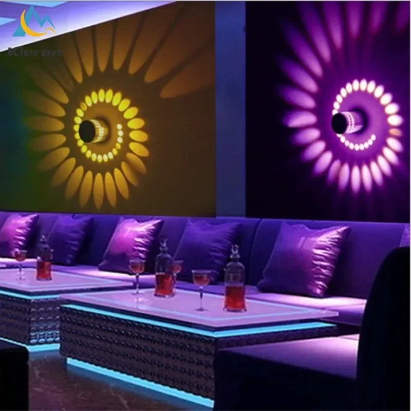 Nordic Modern Spiral Lighting LED Wall Lamp Living Room Bedroom Bedside Lamp KTV Bar Hotel Marvellous Room Decorative Wall Light