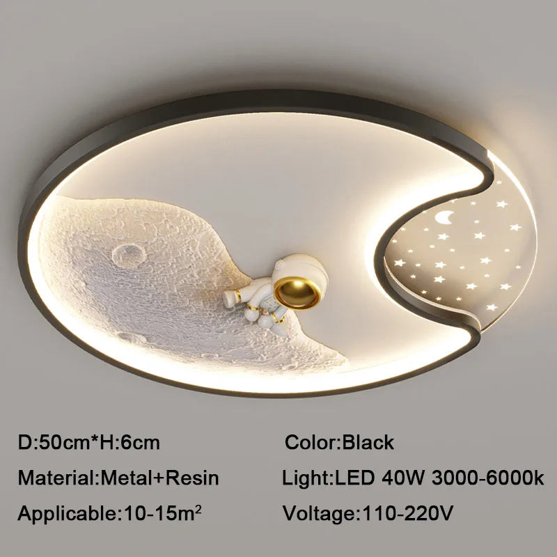 kids ceiling light creative led moon Astronaut Light Fantastic Eye Care living room bedroom girl lamp kaiwayi Princess light