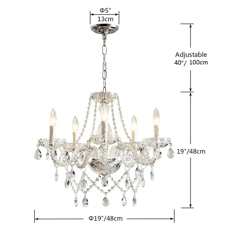 Luxury Chandeliers Europe Crystal Chandelier Decor Loft Living Room Home Bedroom Kitchen  Pendant Lamps Indoor Lighting Fixture