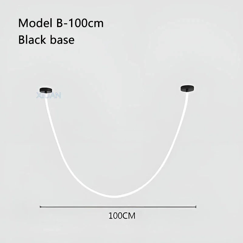 2025 360 Degree Lighting Living Room Pendant Lamp High Loft Line Chandelier Light Silicone Tube Kitchen Dining Table Hanging Lam