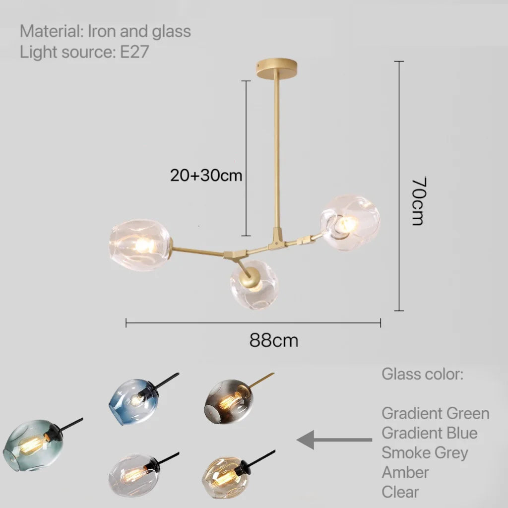 Glass Pendant Lights Kitchen Dining Room Island Living Room Hanging Lamp Chandeliers Modern Bubble Bedroom Decoration Lighting