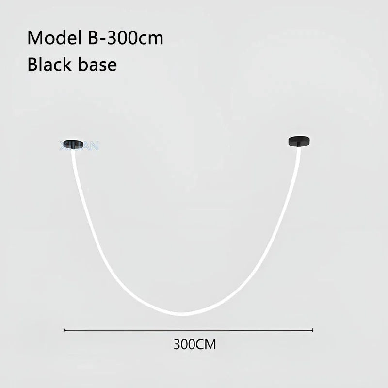 2025 360 Degree Lighting Living Room Pendant Lamp High Loft Line Chandelier Light Silicone Tube Kitchen Dining Table Hanging Lam