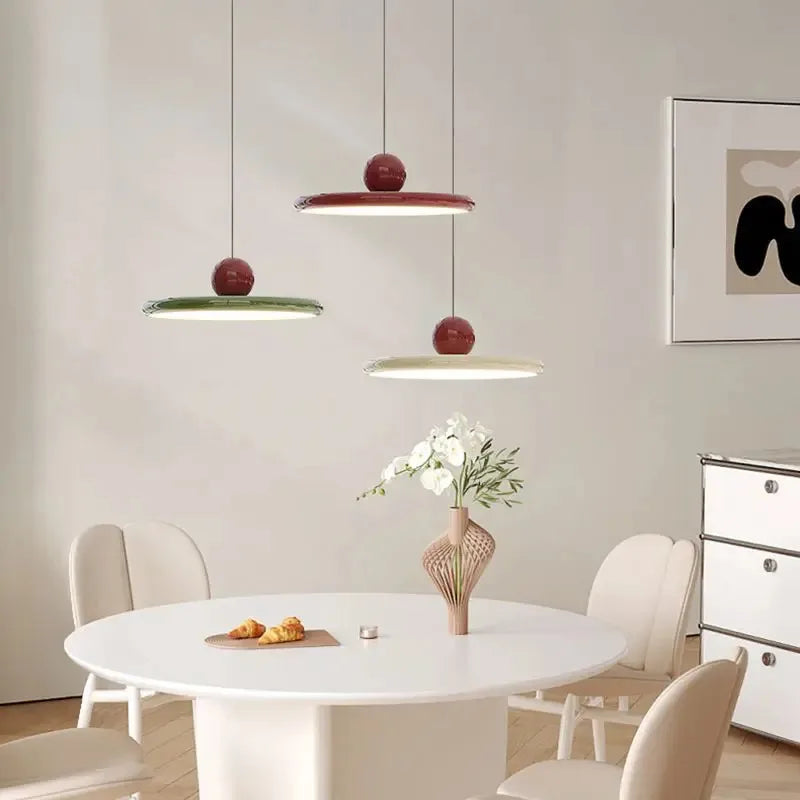 Nordic LED Pendant Light Wind Flying Saucer Lamps Living Room Bedroom Bedsides Restaurant Hotel Interior Illumination