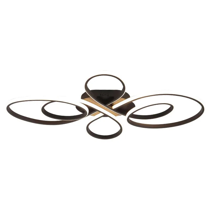 Modern LED Ceiling Light Creative Infinity Loop Design Flush Mount Lamp Black Nordic Chandelier for Dining Living Room Bedroom