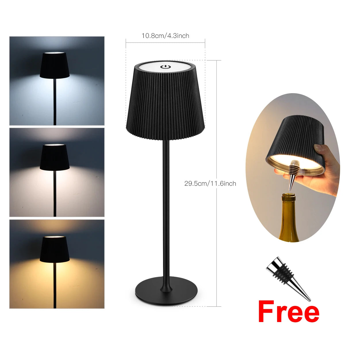 LED Bedside Table Lamp DIY Lamp Base Desk Lamp Dimmable Night Reading Book Light USB Rechargeable Atmosphere Lighting
