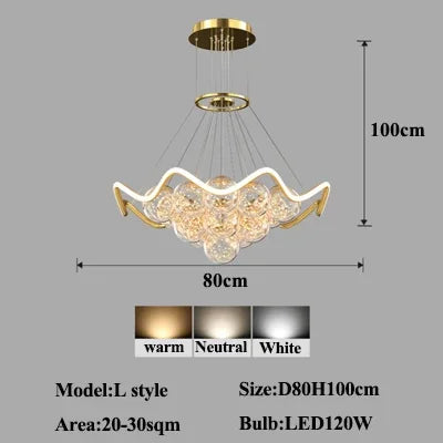 Modern LED Pendant Lights Romantic Bubble Chandeliers For Living Dining Room Bedroom Dimmable Lighting Home Decor Lustre Fixture