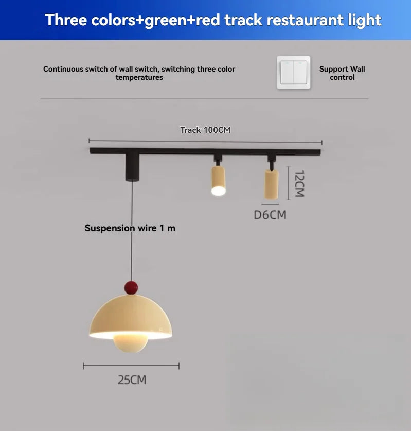 French Style Led Pendant Light Long Strip Spotlight Home Decoration Living Room Bedroom Dining Room Kitchen Lighting Fixtures