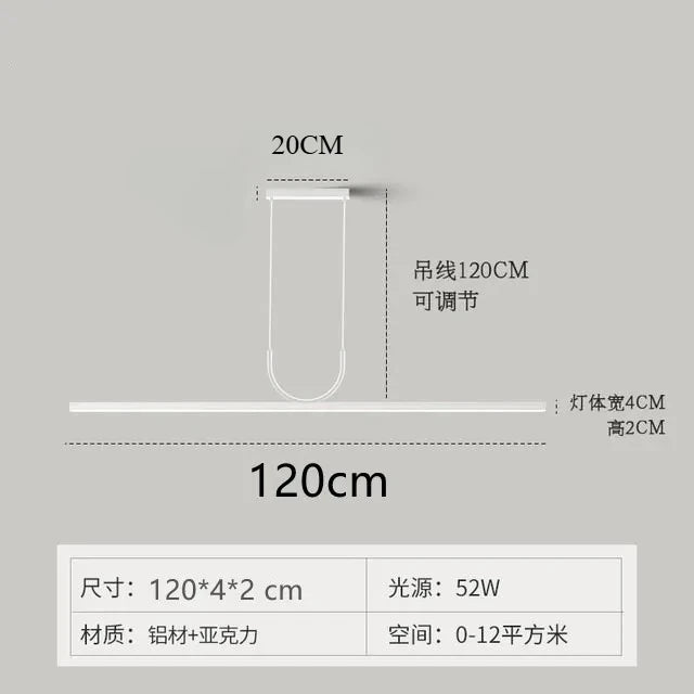 Modern Simple LED Ceiling Chandelier for Table Dining Room Kitchen Island Black Pendant Lamp Home Decor Hanging Lighting Fixture