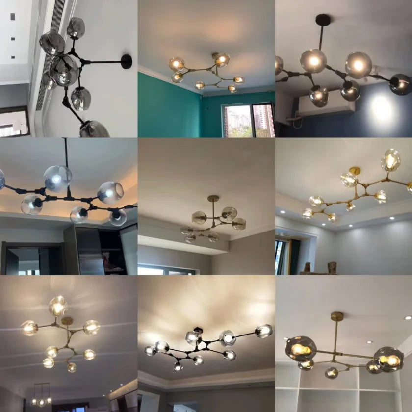 Glass Pendant Lights Kitchen Dining Room Island Living Room Hanging Lamp Chandeliers Modern Bubble Bedroom Decoration Lighting