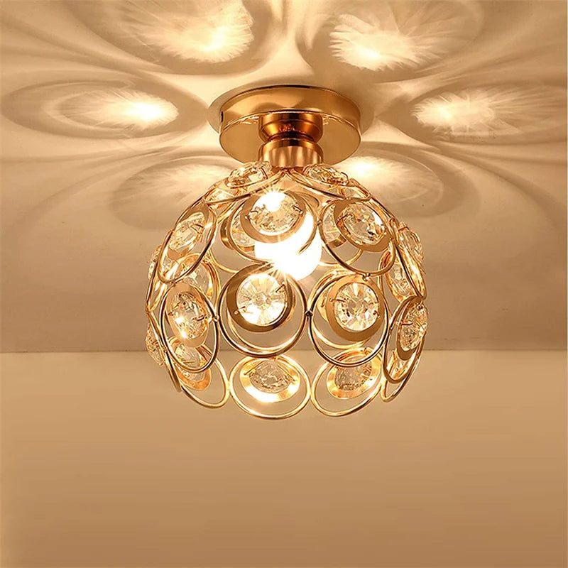 Modern Pendant Lighting Ceiling Lamp For Hallway Mini E27 Chandelier Crystal Semi Flush Mount Lamp Corridor Fixture Lustre Decor
