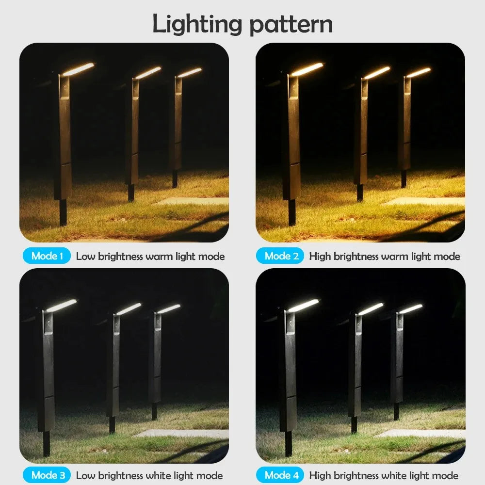 Solar Powered LED Pathway Lights, Outdoor Waterproof Garden Lamp, Warm White Light, Landscape Lighting Decor for Lawn