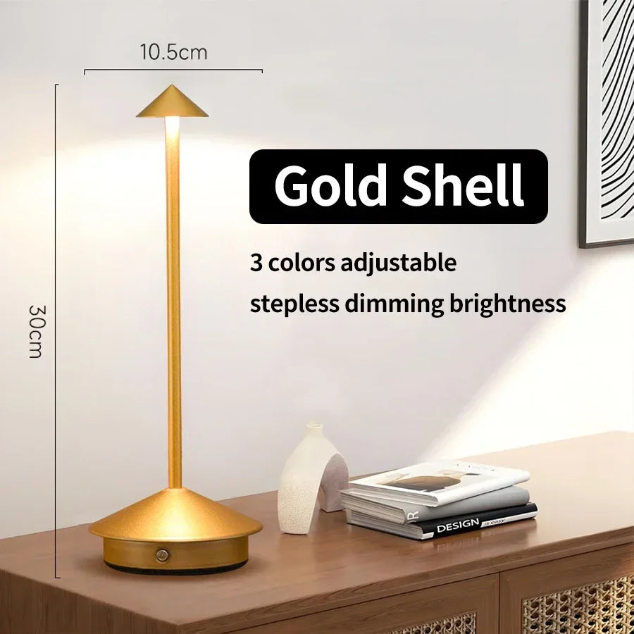 Simple Style Iron Table Lamp Bedside Table Living Room Art Ornaments Three Colors Dimmable Models Touch LED Decorative Lamps