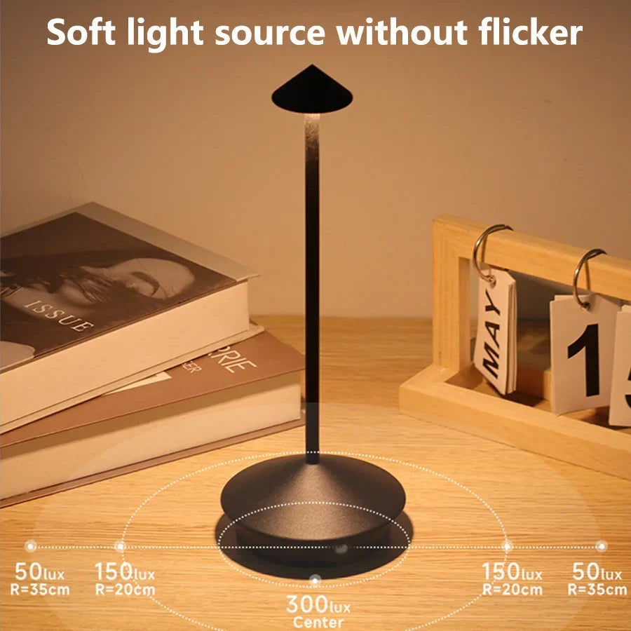 Simple Style Iron Table Lamp Bedside Table Living Room Art Ornaments Three Colors Dimmable Models Touch LED Decorative Lamps