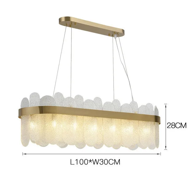 Luxury crystal glass chandelier Modern gold ring pendant lamps Hotel Lobby Villa Atmospheric living dining room bedroom lighting