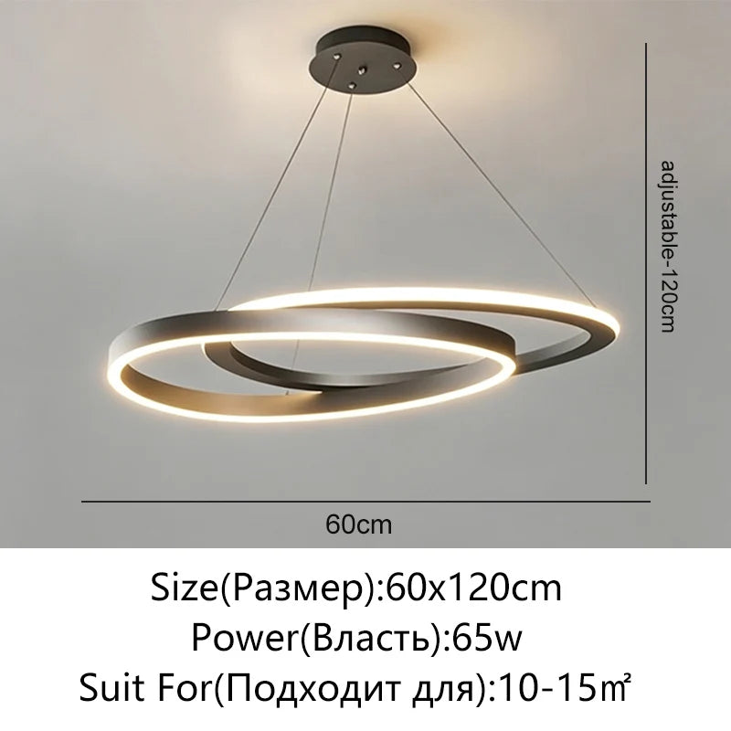 Modern Led Ceiling Chandelier Circular Ring Chandelier Living Bedroom Dining Room Lighting Home Indoor Lighting Decor Chandelier