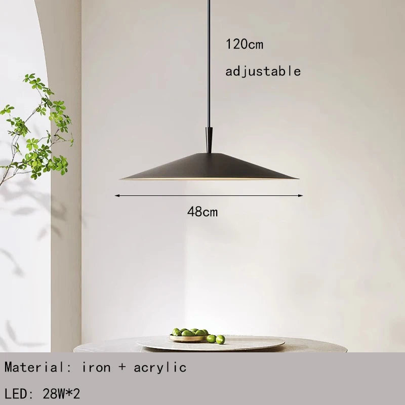 Modern Dimmable LED Pendant Light White Black Metal Minimalist Kitchen Bar Restaurant Dining Room Lamp Wire Adjustable