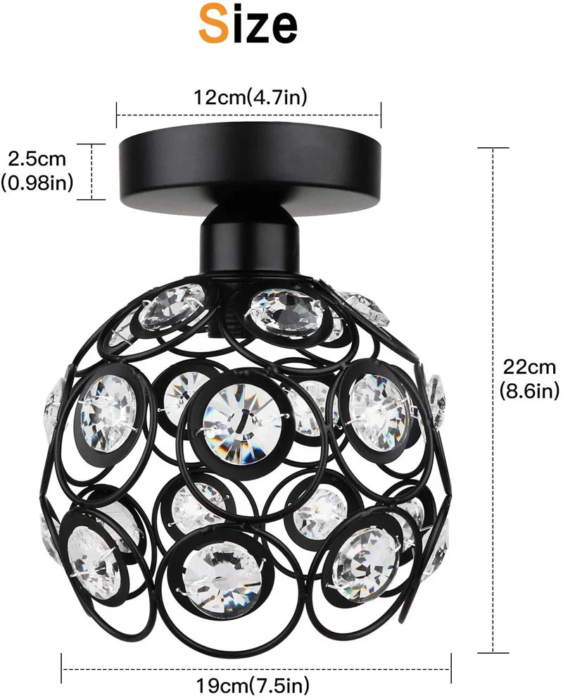 Modern Pendant Lighting Ceiling Lamp For Hallway Mini E27 Chandelier Crystal Semi Flush Mount Lamp Corridor Fixture Lustre Decor