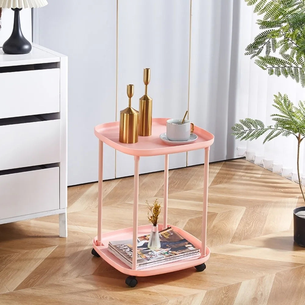 New Simple Bedside Table Minimalist Modern Coffee Table Nightstands Solid Color Bathroom Shelves Home